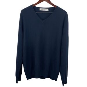 Strategic Business Unit | Navy Blue V Neck Cashmere Pullover Sweater